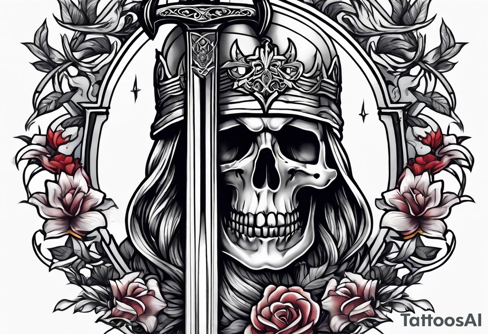 Sword grave yard tattoo idea