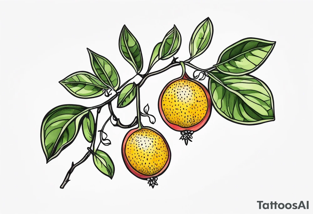 small passionfruit vine tattoo idea