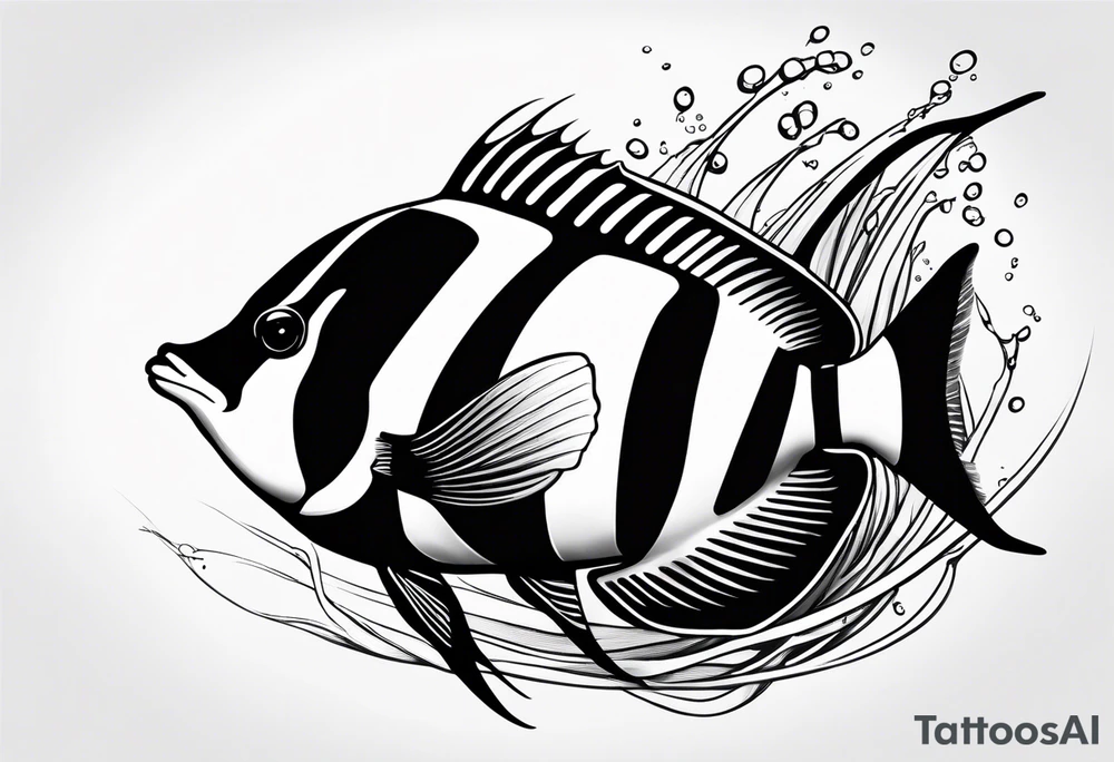 Moorish idol swimming tattoo idea
