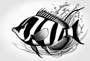 Moorish idol swimming tattoo idea