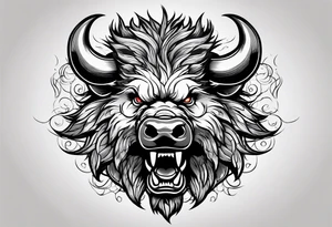 face angry boar tattoo idea