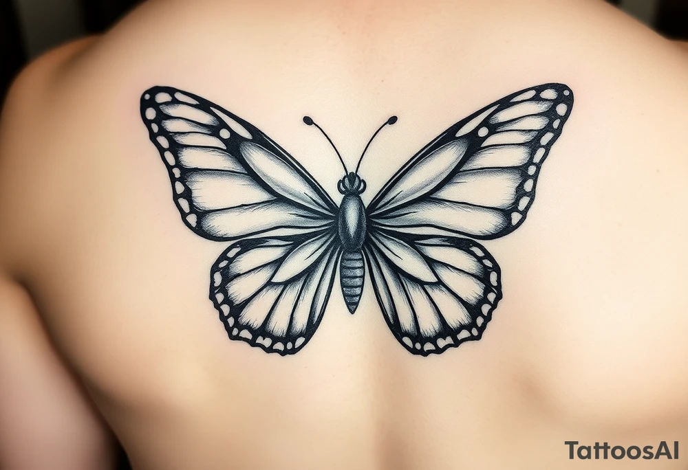 butterfly flower tattoo idea