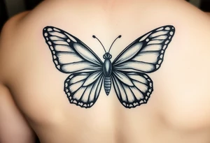 butterfly flower tattoo idea