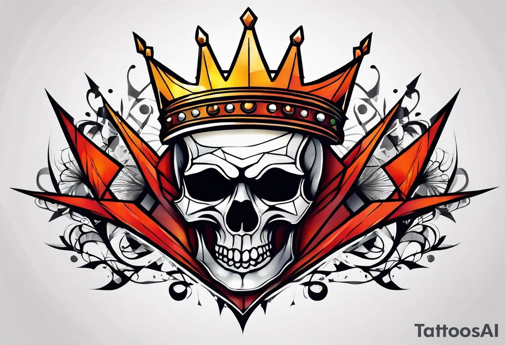 evil crown with spikes tattoo idea