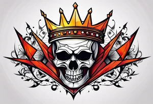 evil crown with spikes tattoo idea