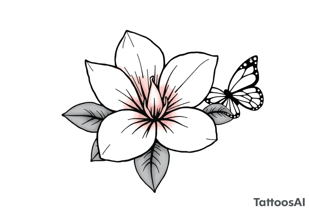 Magnolia flower, butterfly tattoo idea