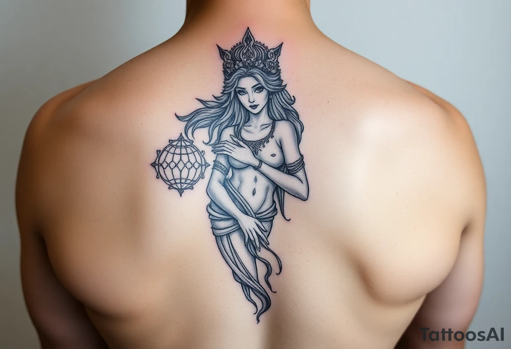 pleasure goddess on arm tattoo idea