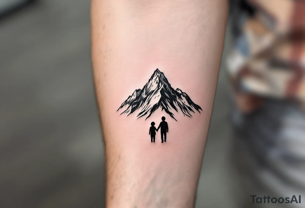 minimalist mountain with two kids
abstract tattoo idea