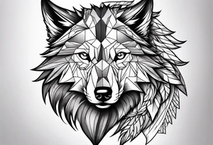half wolf half eagle tattoo idea