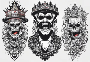 neck tattoo stencil about pain and struggle in new school or polka trash style tattoo idea