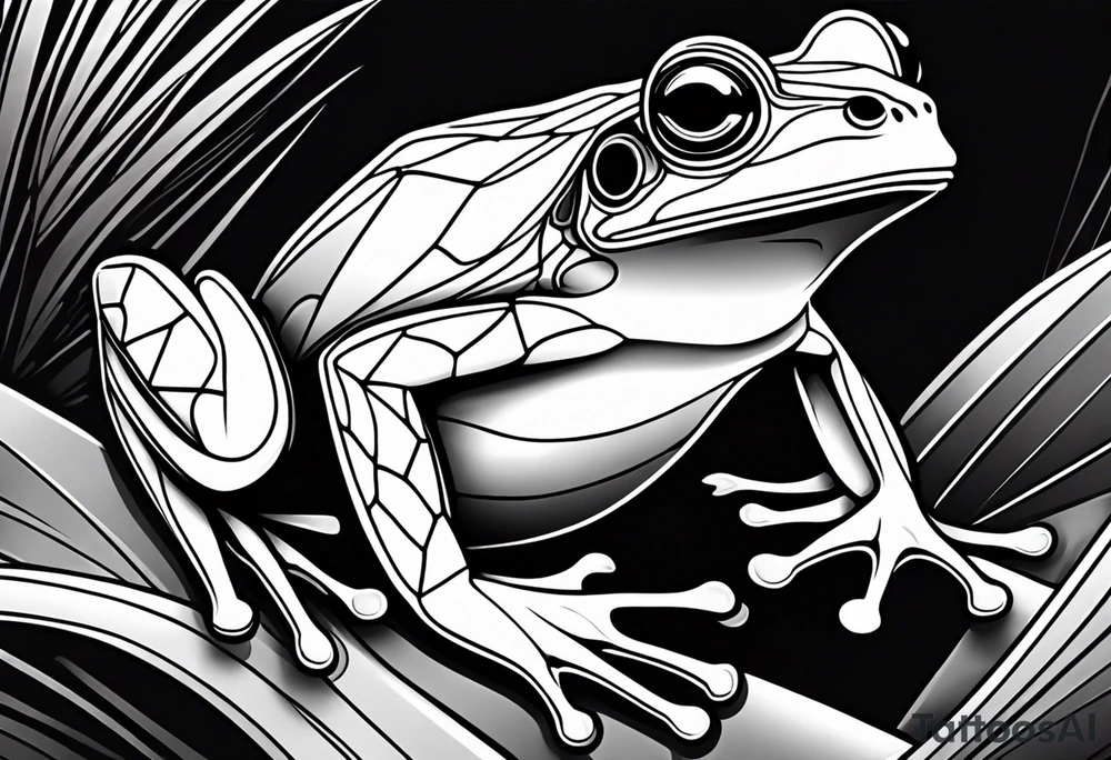 a psychedelic frog tattoo idea