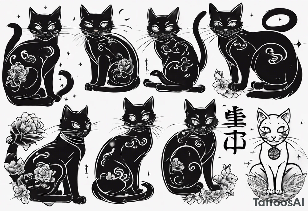 a black cat tattoo idea