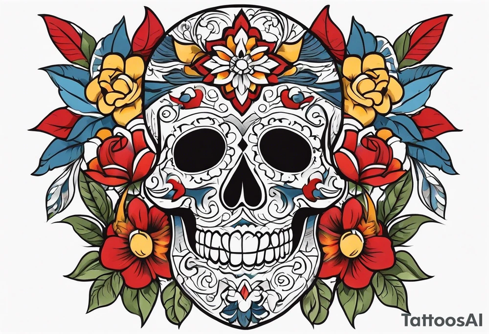 Hispanic heritage in a sleeve format tattoo idea