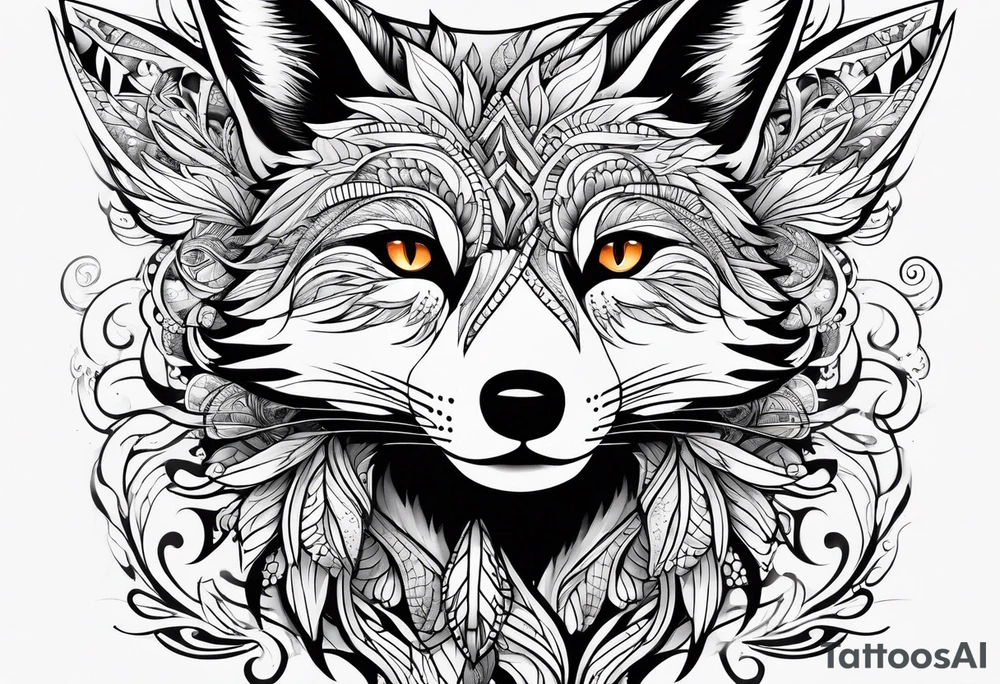 Fox with wings tattoo idea