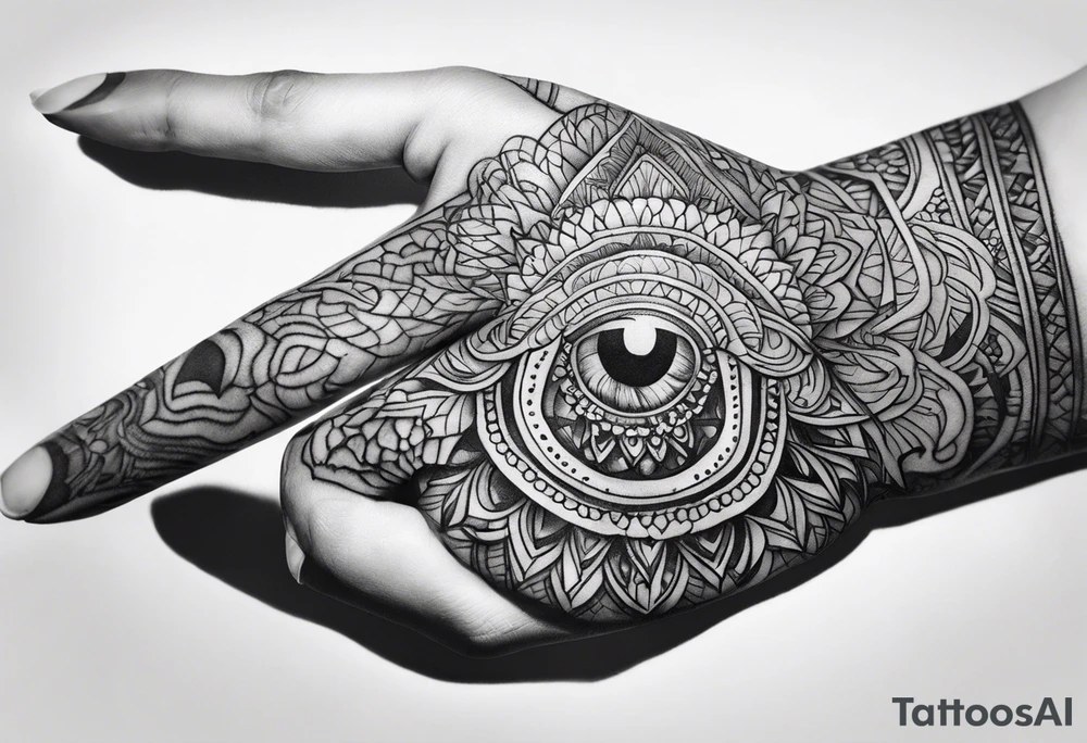 hand ghotik tattoo idea