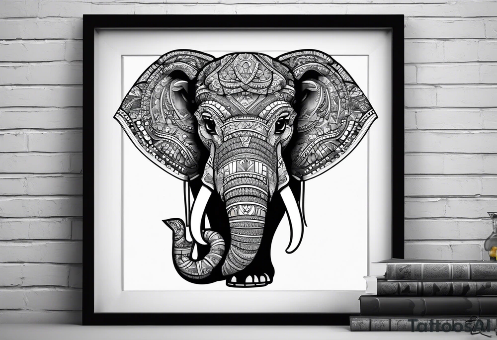 Elephant head made of legos tattoo idea