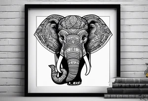 Elephant head made of legos tattoo idea