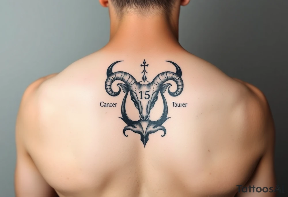 Symbols for cancer
and Taurus intertwined tattoo idea