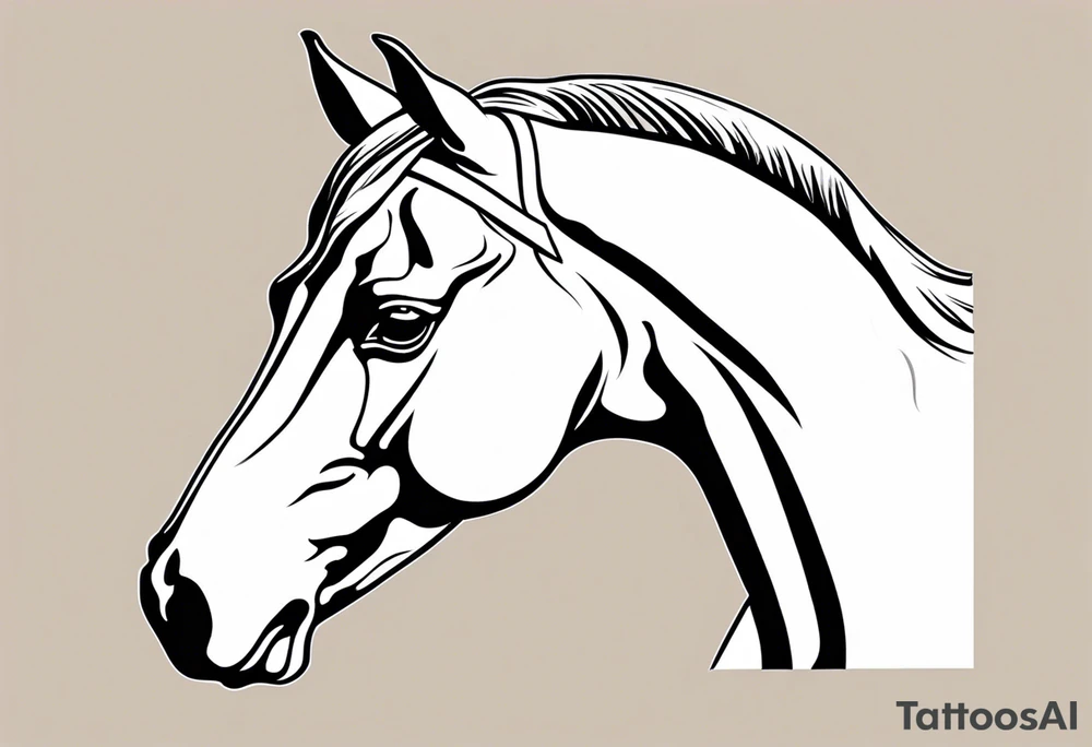 Horse portrait no shading tattoo idea