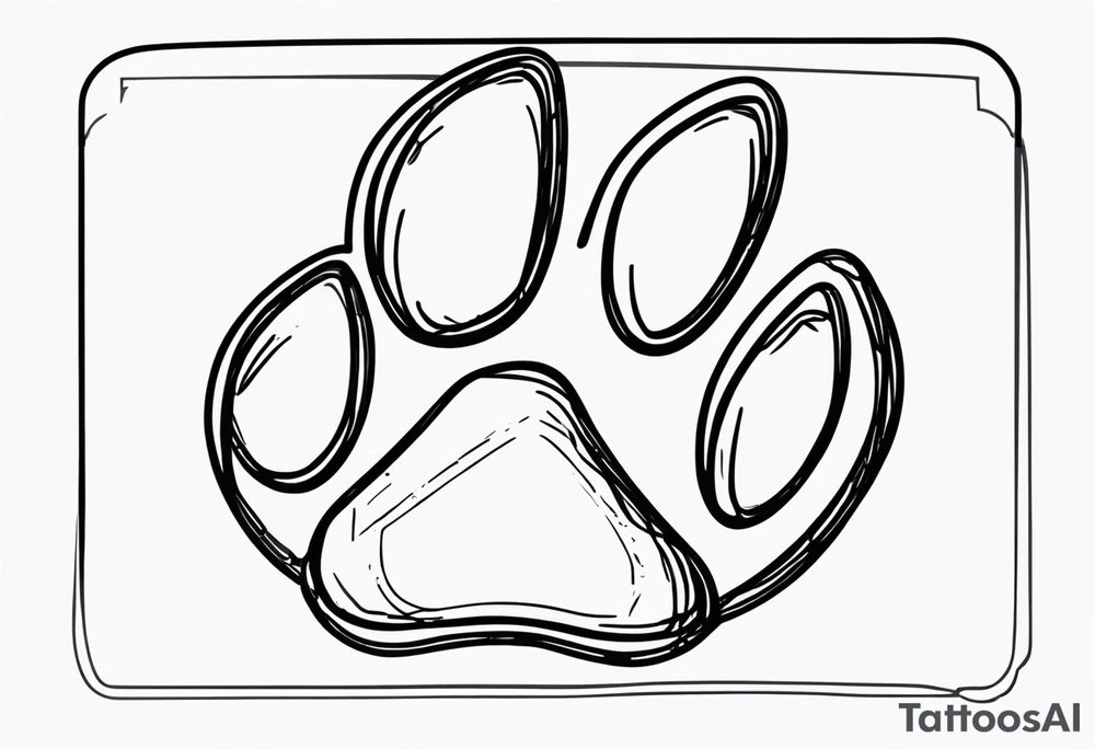 Paw Print with a name Ben tattoo idea
