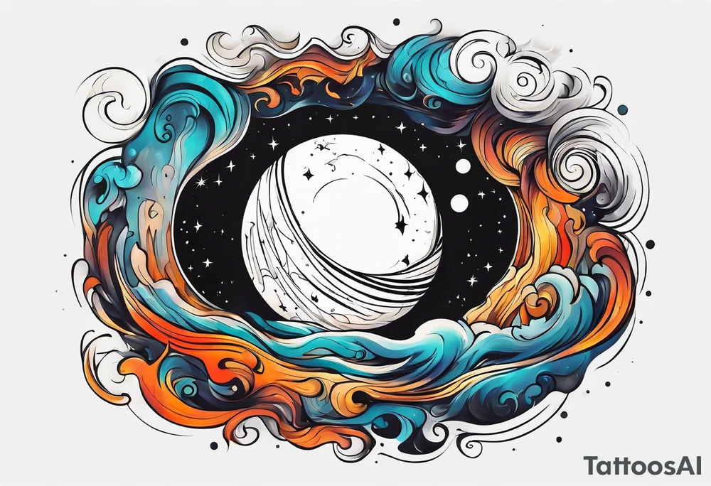 Black hole swallowing earth tattoo idea