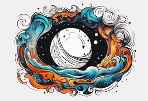 Black hole swallowing earth tattoo idea