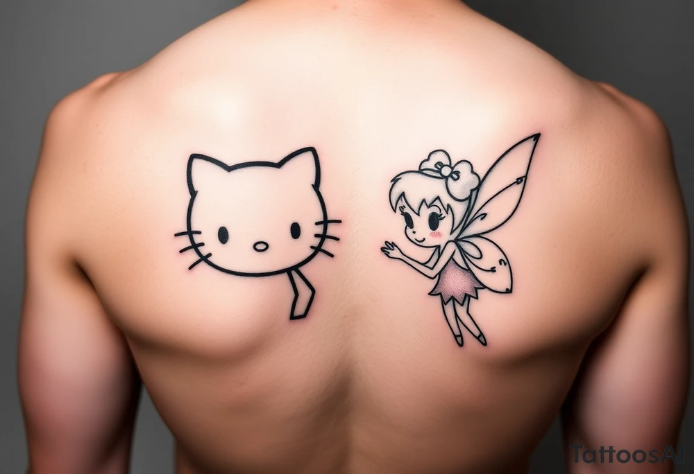 Hello kitty as sally and Tinkerbell tattoo idea