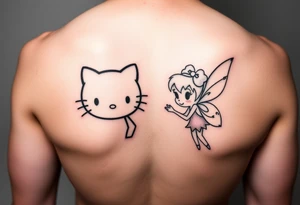 Hello kitty as sally and Tinkerbell tattoo idea