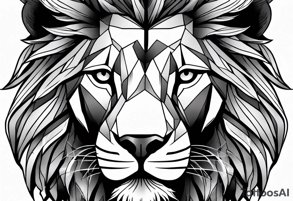 powerful majestic lion, close-up tattoo idea
