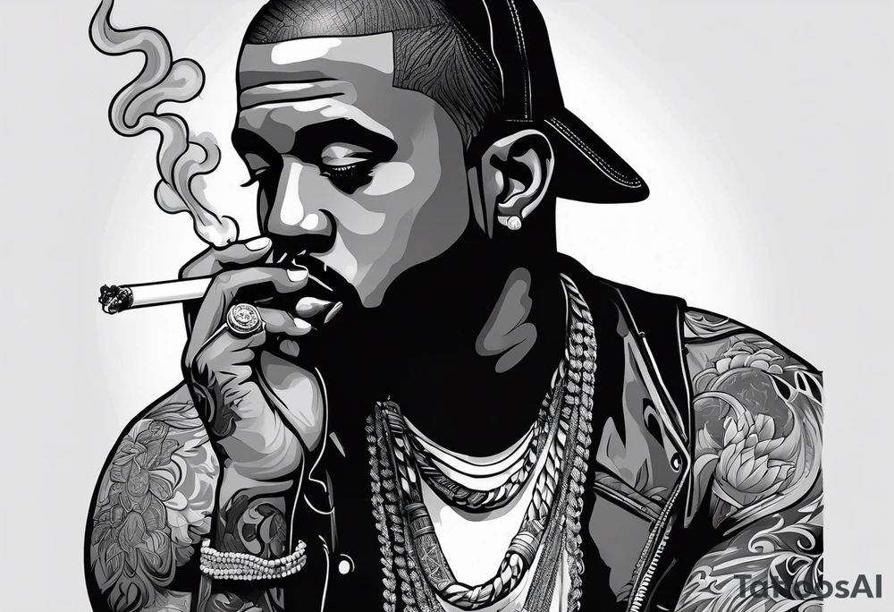 Kanye West smoking cigarette tattoo idea