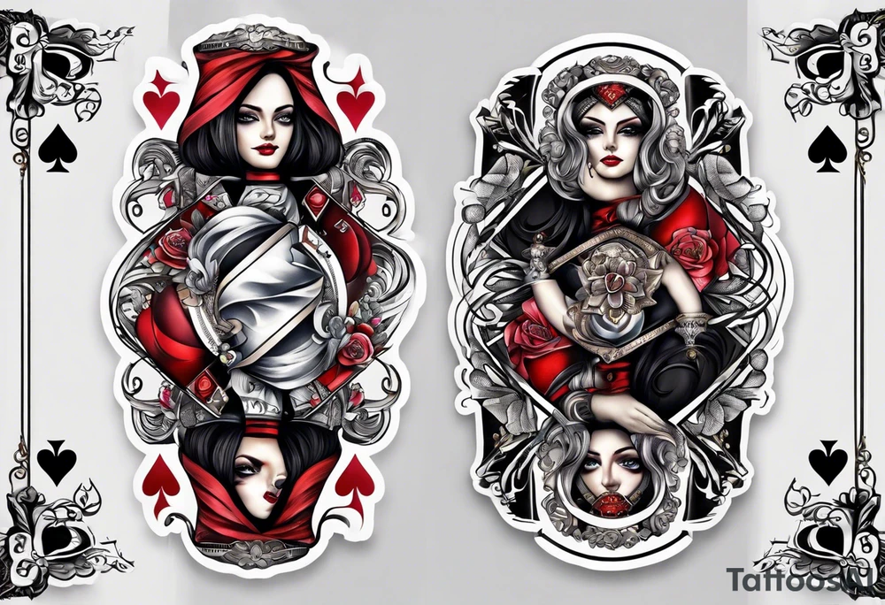Queen Of Spades sleeve tattoo idea