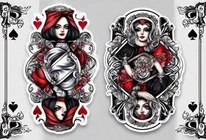 Queen Of Spades sleeve tattoo idea