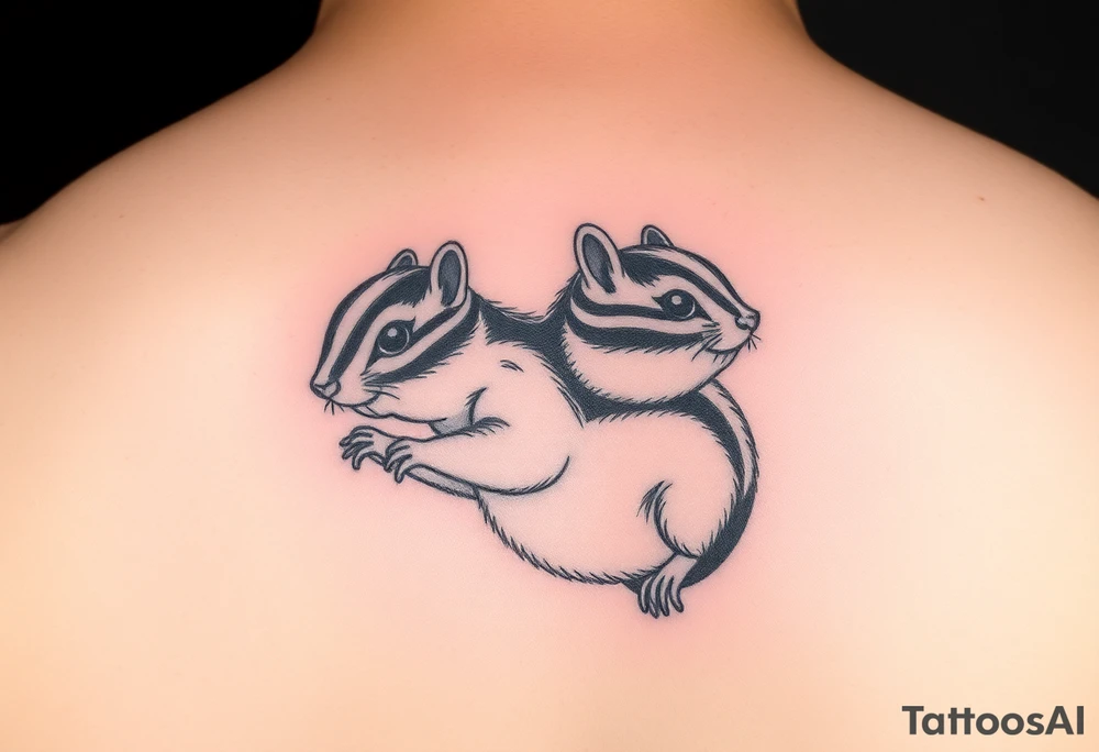Playful chipmunk tattoo idea