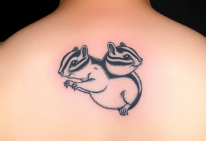 Playful chipmunk tattoo idea