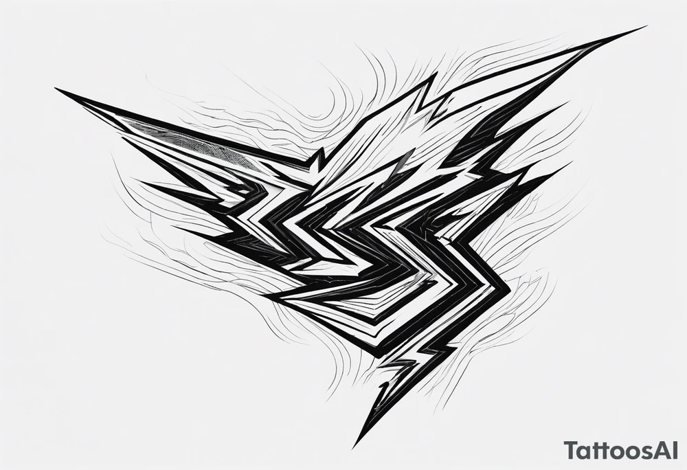 Simple lightening strike starting back of neck to left shoulder tattoo idea