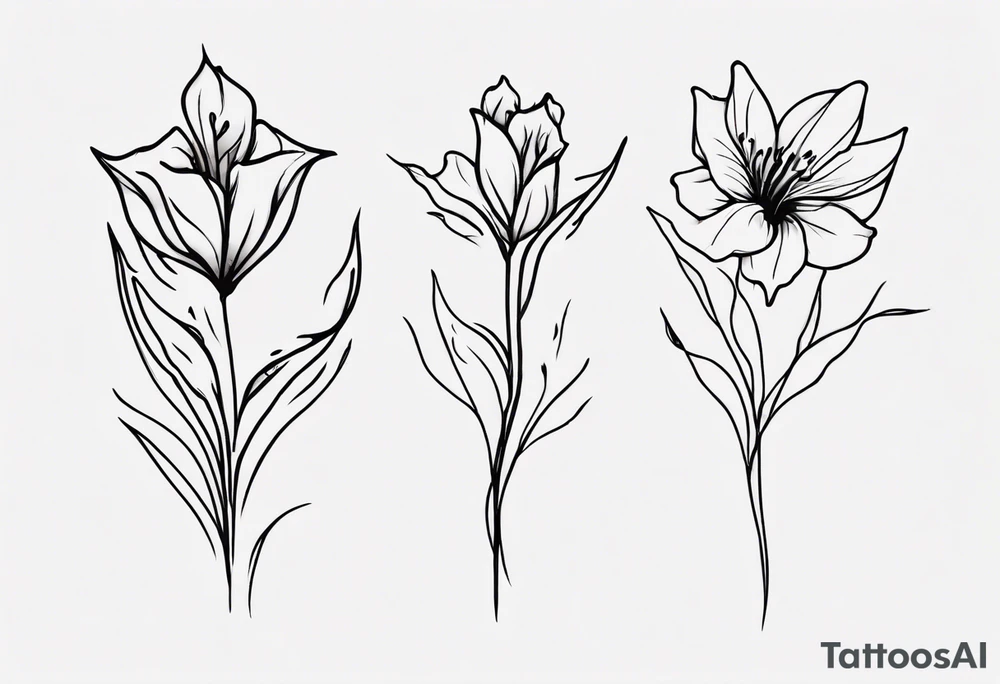bleeding flower, one line tattoo idea