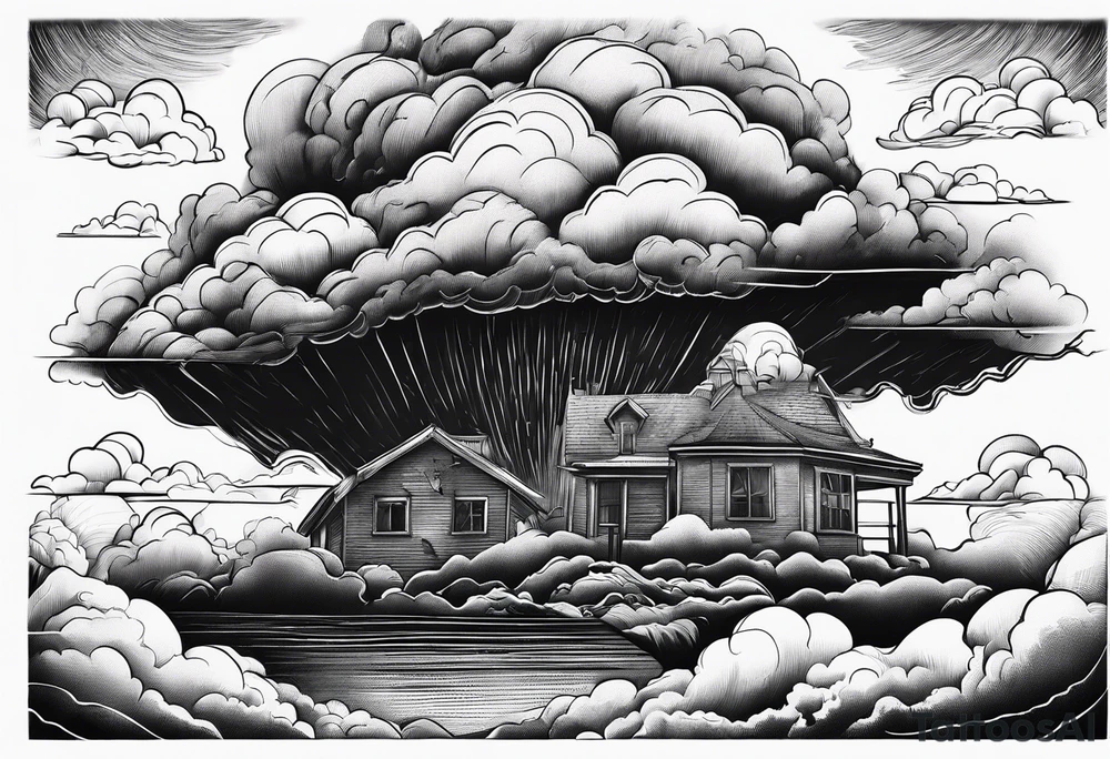 Dark clouds storm clouds destruction tattoo idea