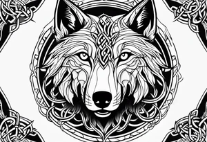 Celtic wolf tattoo idea