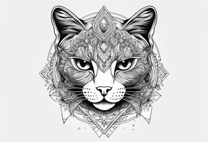 Cat with 8 eyes tattoo idea
