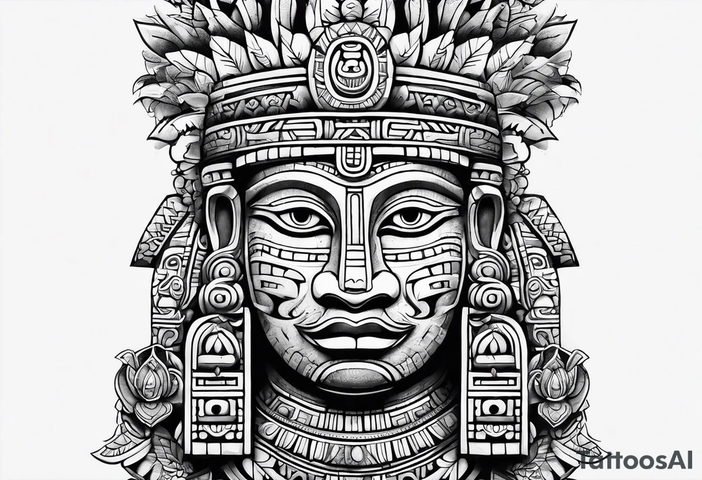 Mayan sculpture tattoo idea