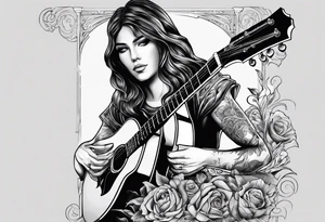 Armor of God with guitar tattoo idea