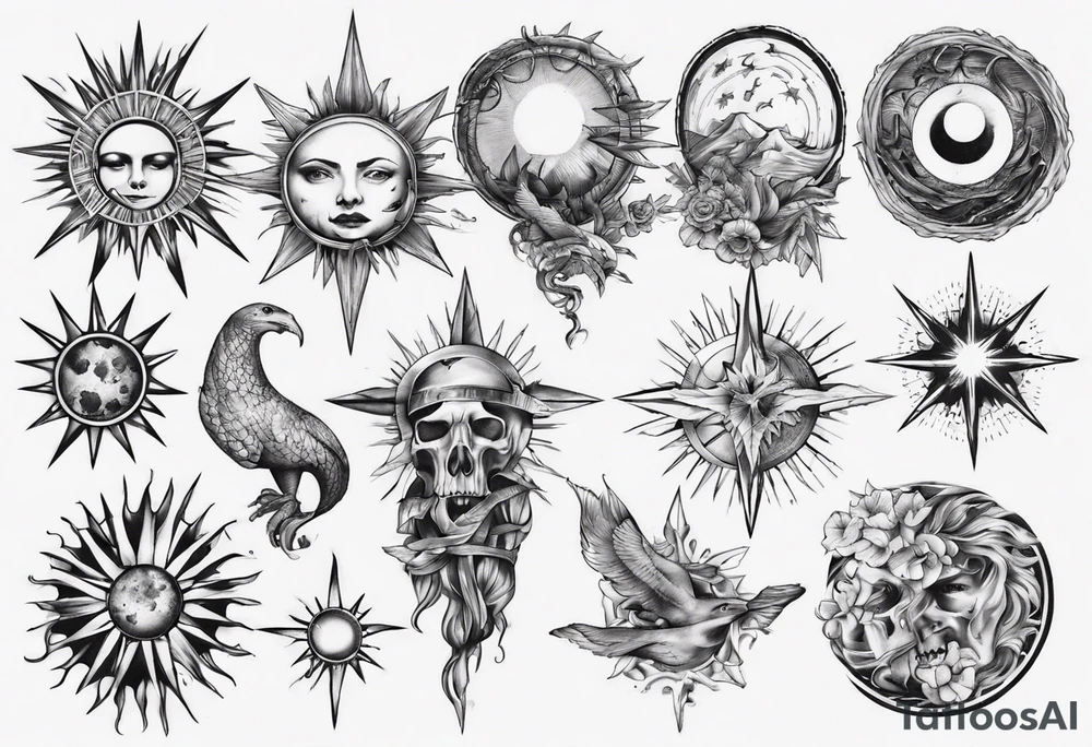 wassermann sonne tattoo idea