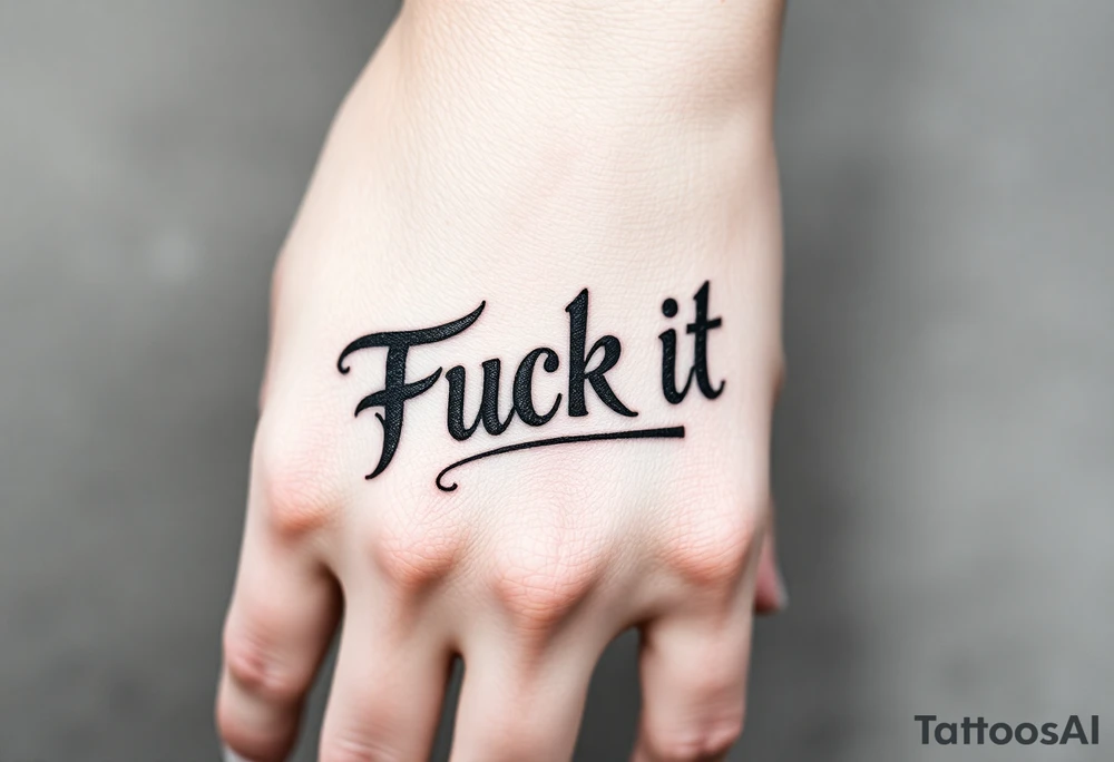 Fuck it tattoo idea