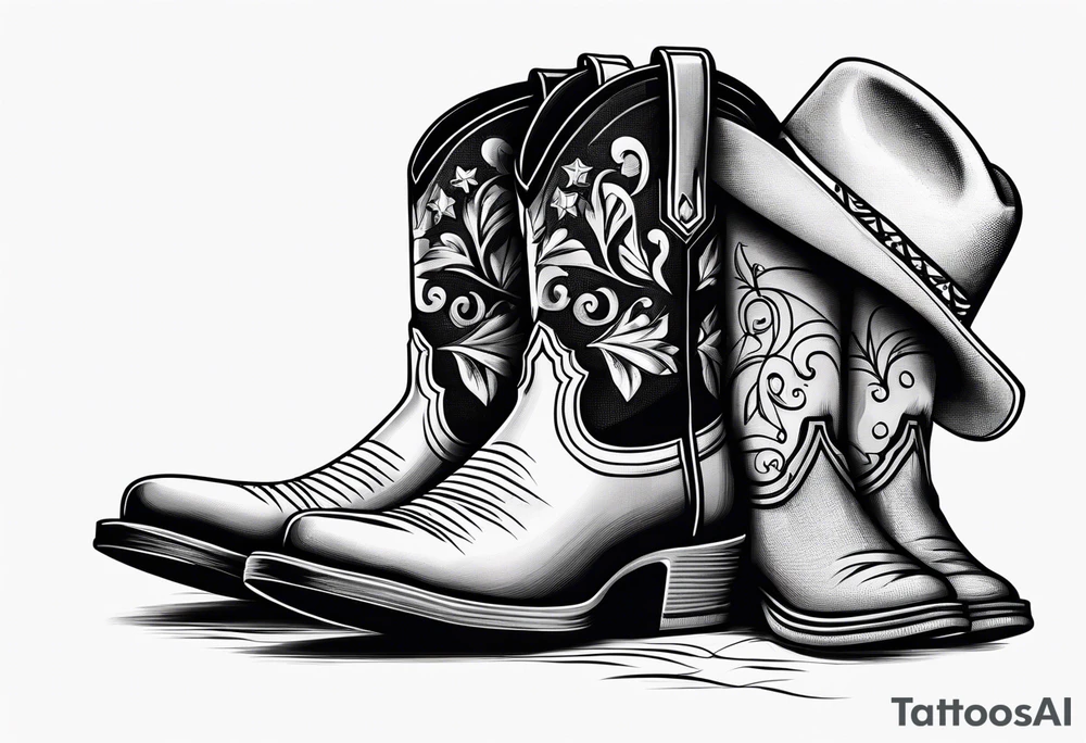 Keep it simple. A pair of outdoor boots next to two flip flops and a cowboyhat on the Beach. tattoo idea