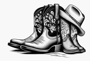 Keep it simple. A pair of outdoor boots next to two flip flops and a cowboyhat on the Beach. tattoo idea