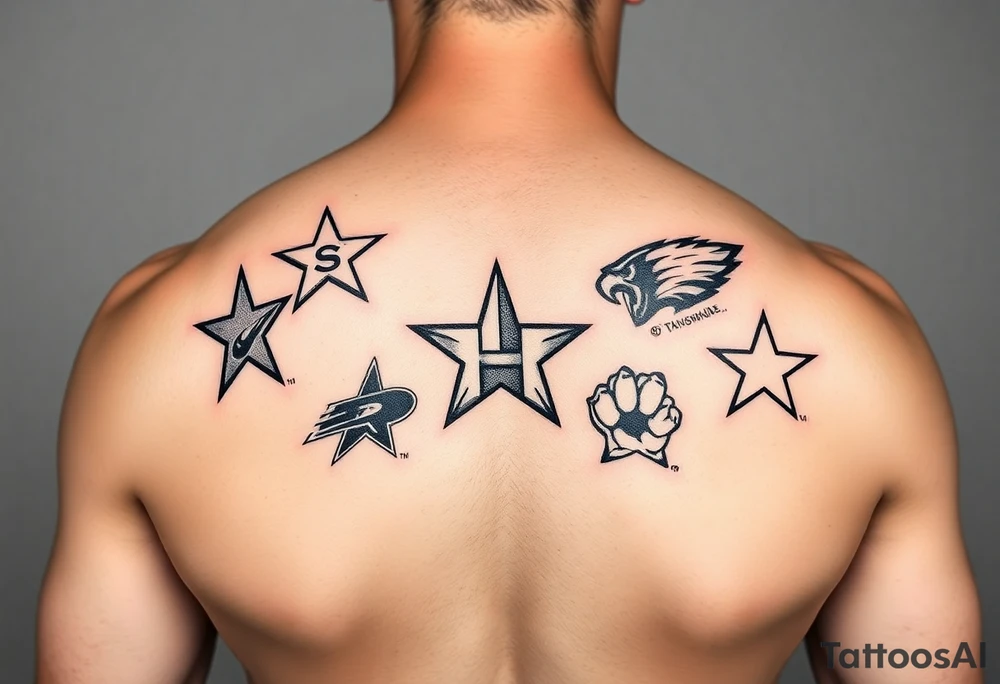 Mix all athletics Houston team logos into one nice one tattoo idea