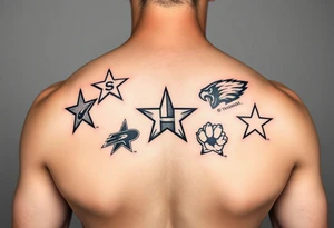 Mix all athletics Houston team logos into one nice one tattoo idea