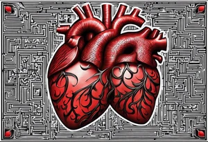 real heart with a maze inside tattoo idea