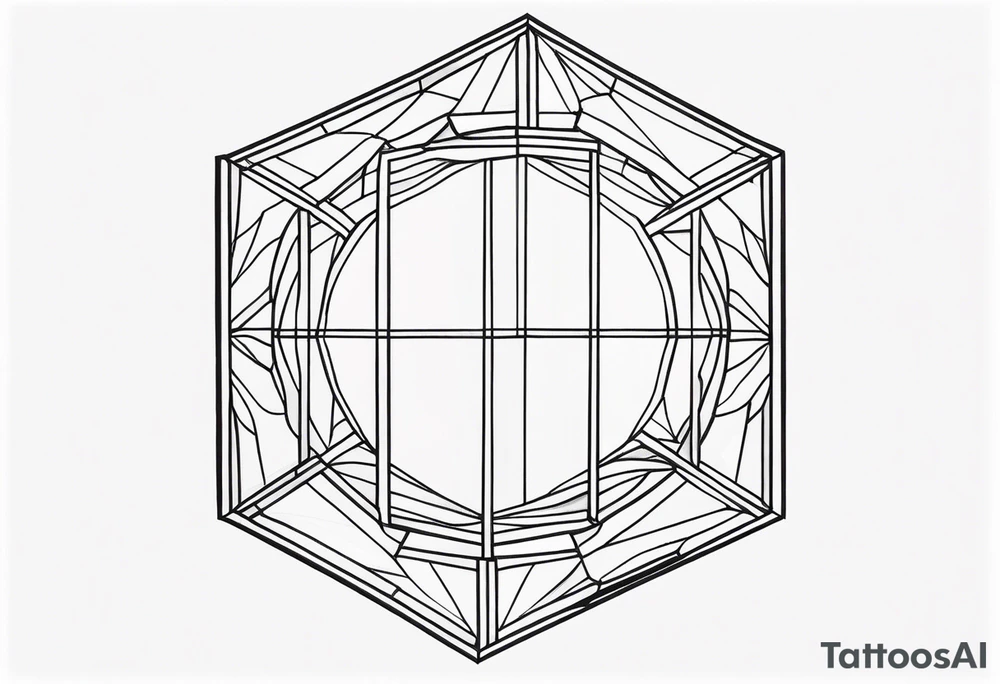 tall octagonal window tattoo idea