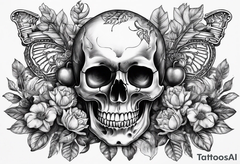 The skull and the pepper must be only one object tattoo idea